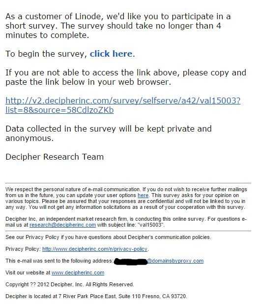 Decipher Inc phishing email screenshot